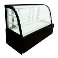 Curved / Right Angled Transparent Glass Stainless Steel Material With Multiple Shelves Cake Freezer