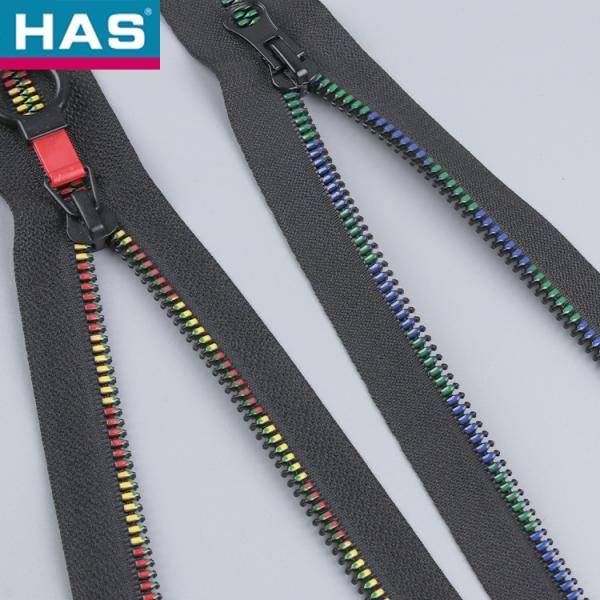 Lightweight Colored Oil Over-print Resin Zipper with Special Glue Teeth and Corn Glue Teeth Any Length