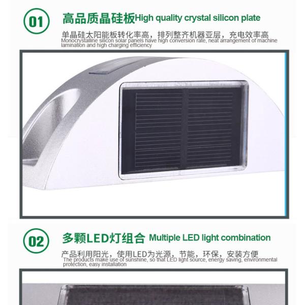 Luz solar de luz intermitente LED blanca de alta visibilidad para la seguridad vial