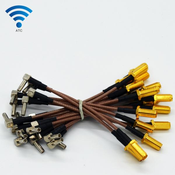 Custom Cable Length RF Cable Assemblies , MCX Right Angle Male to Female SMA Cable