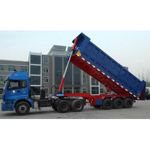 50 Ton 3 Axles Semi Dump Truck Trailer Carbon Steel / High Strength Steel Materials