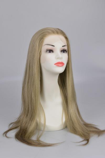 Perruques en dentelle marron moyen pour femmes, avec ligne de cheveux naturelle et véritables mèches de cheveux