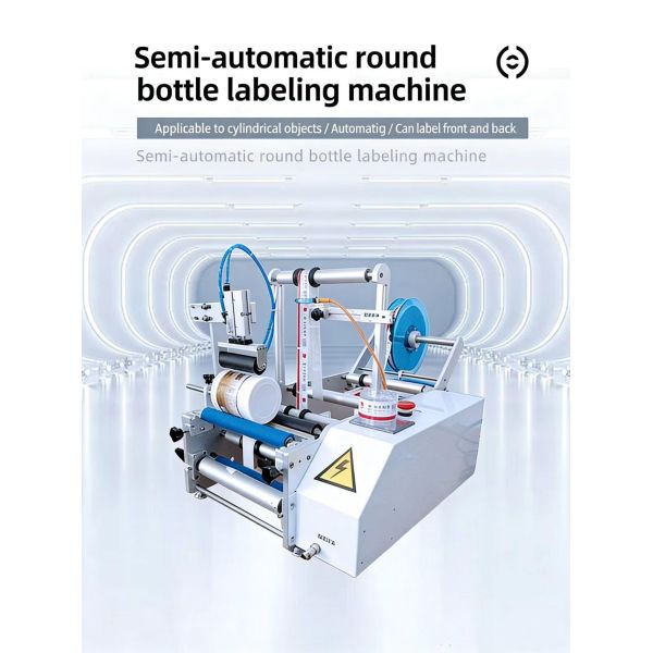 Semi-automatic round bottle labeling machine CH-311D for beer and wine, glass bottle and plastic bottle round tube labeling machine