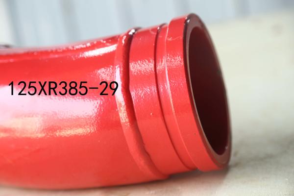 125*R385-29 Pump Bend Tube Red Color and  Customized Style for Concrete Pump Truck