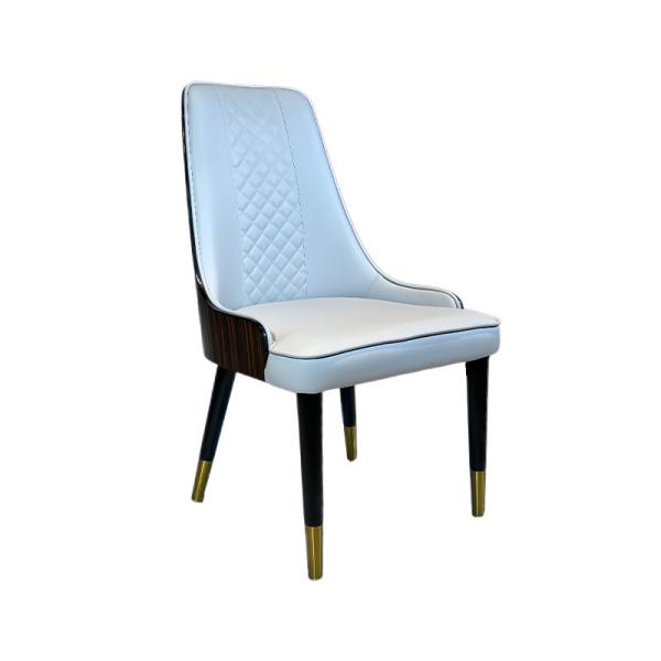 Customized Request Solid Wood Leather Chair for Hotel Dining Room without Armrest