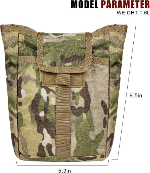 Molle Dump Pouch, Tactical Slingshot Ammo Pouch Foldable Mag Dump Pouch Magazine Utility Roll Up Wiast Bag Drawstring