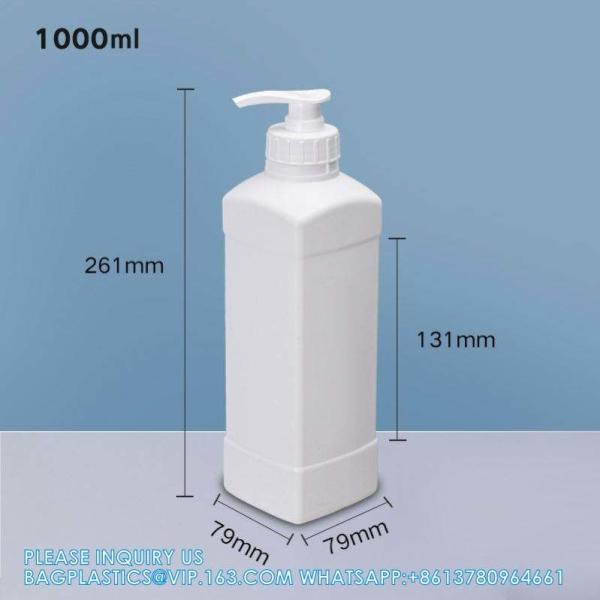 1L Plastic HDPE Bottle For Shampoo Hair Liquid Packaging With Pump Lid PUMP SPRAYER Plastic Screw Cap