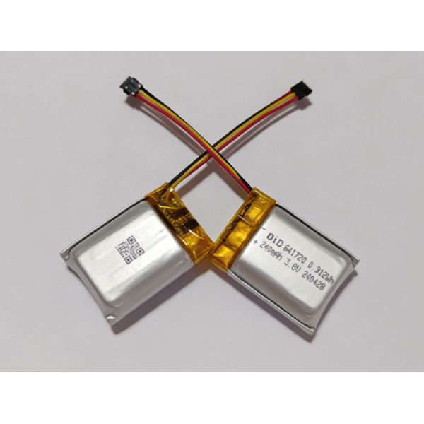 OID641723HV 3.8V 260mAh Lithium Polymer Battery with 500+ Cycles and Extreme Cold Performance for Electronic Pipettes