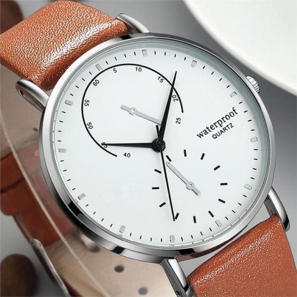 Waterproof Seal Couple Quartz Watch 20mm Strap Mineral Glass