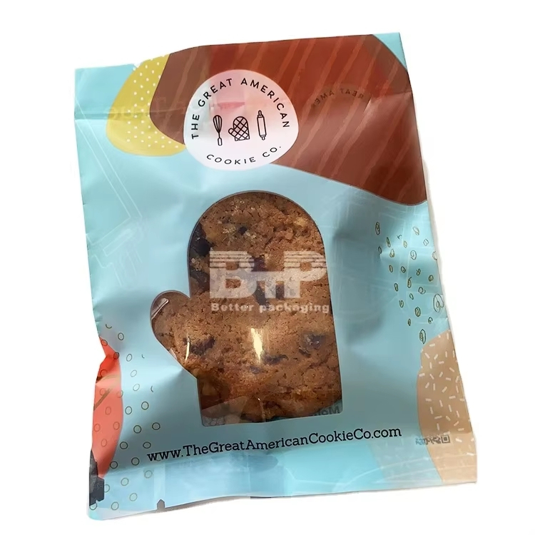 Mylar Back Seal Bags Resealable Doypack Plastic Candy Cookie Nut Food Grade Packaging