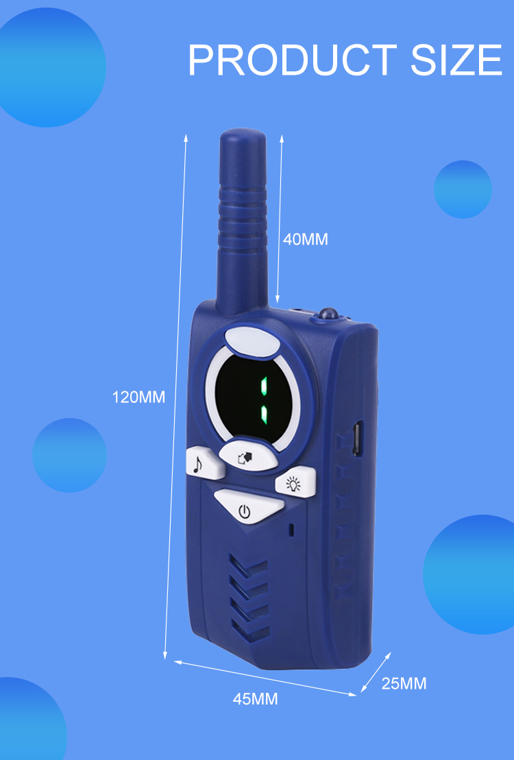 Мини 3-5km долгосрочные дети радио звукового кино Walkie 3 канала 0.5W с электрофонарем