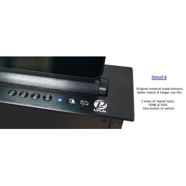 Brushed Aluminum Motorized Retractable Monitor For Video Conference Room