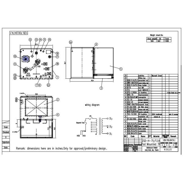 UL CUL Indiqué 75 kVA Transformateur montagé sur une seule plaque de phase résidentiel 13,8 KV à 120 V immergé dans l'huile Répond aux normes DOE 2016 ANSI IEEE