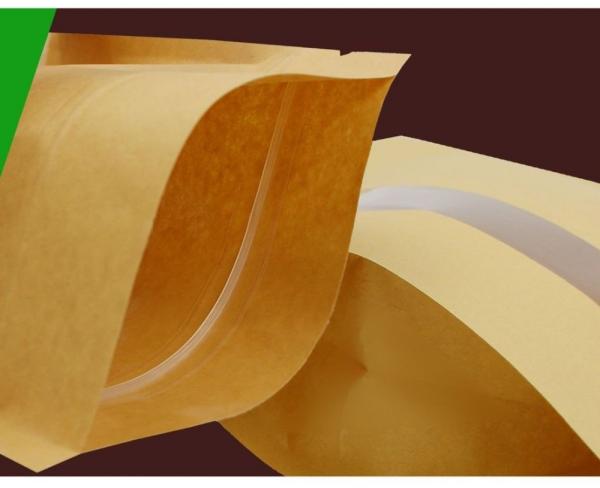 Food Packaging  Stand up Bag Kraft Brown Paper Zipper bags with Window