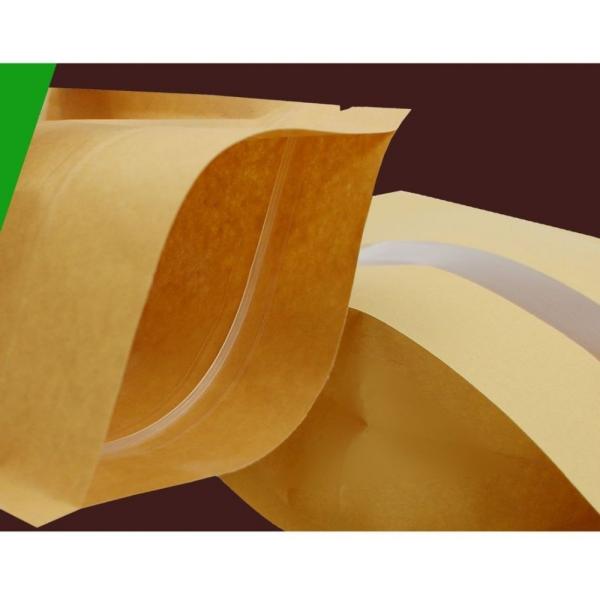 Food Packaging  Stand up Bag Kraft Brown Paper Zipper bags with Window