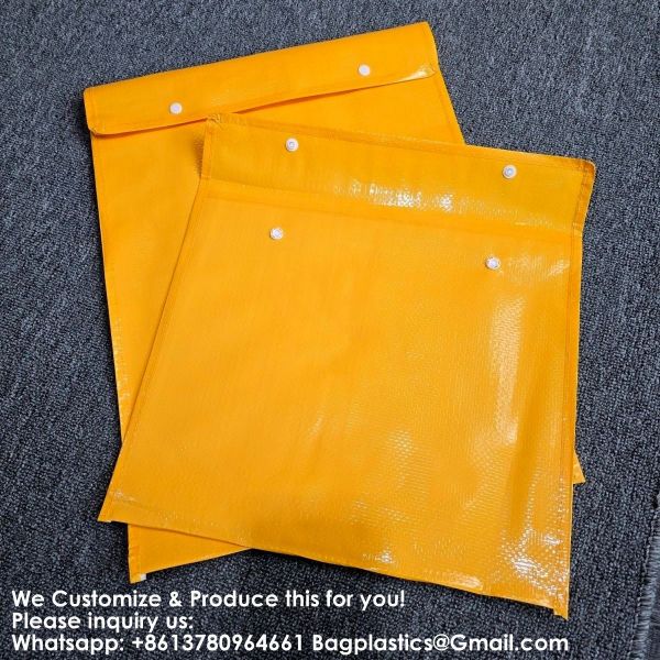 Custom Logo Polypropylene Button Closure Fabric Mailing Bag For Clothes Packaging With 2 Tape And Tear Strip On The Top Envelope Self-Adhesive Bag Express Clothing Small Card Envelope