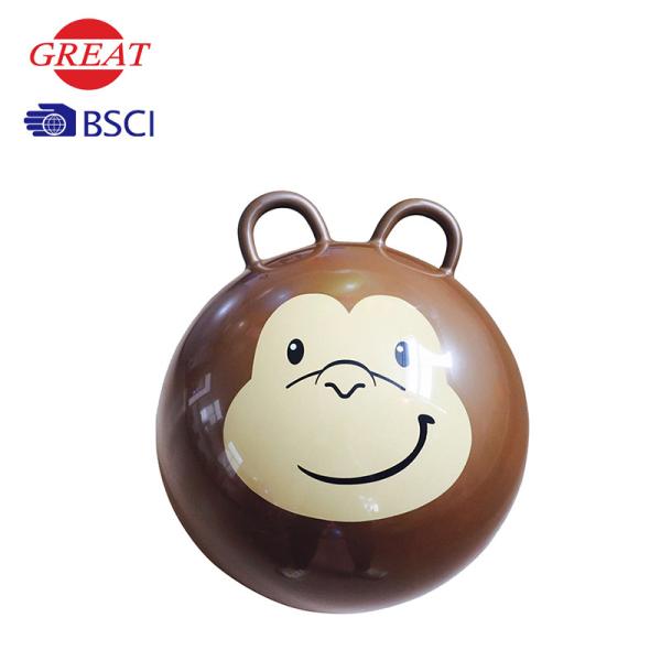 Colorful Decal  Bouncy Ball With Handle For Toddlers , Custom Bouncy Balls