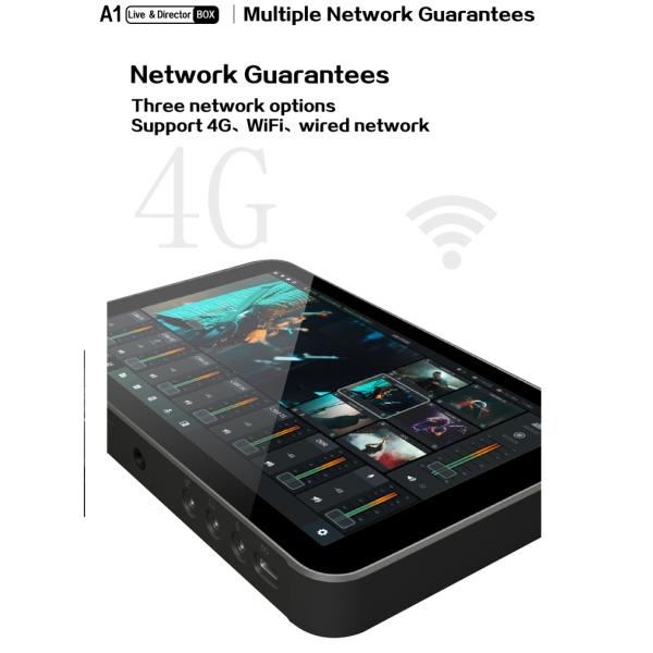 Comutador de câmera de transmissão ao vivo portátil Studio IP Video Switcher Para YouTube Facebook Instagram