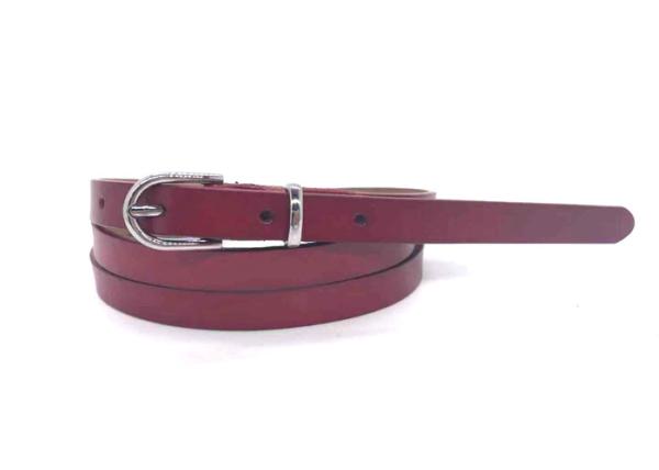 Durable Women's Fashion Leather Dress Belt  / 15mm Wide Skinny Red Belt