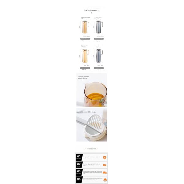 Stocked 1300/1800ml Borosilicate Glass Pitcher with Lids Handle for Iced Tea Lemonade