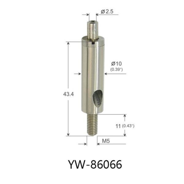 Adjustable Nickel Plated Brass Wire Gripper 10mm Dia 27mm Length YW86065