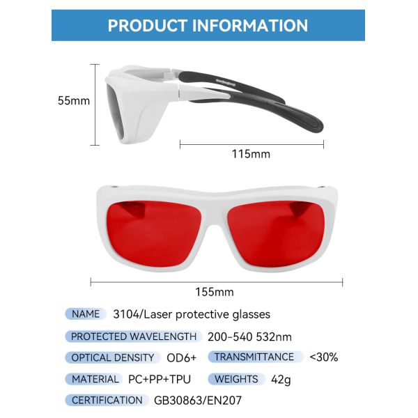 LASER PROTECT GLASSES safety glasses laser protection glasses laser protect glasses laser glasses 266nm 488nm 532nm 200-540nm Laser  laser protection lenses laserprotective sheet laser protection