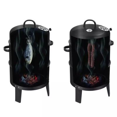 Grill en acier laminé à froid portable en fût extérieur à la dinde au charbon de bois