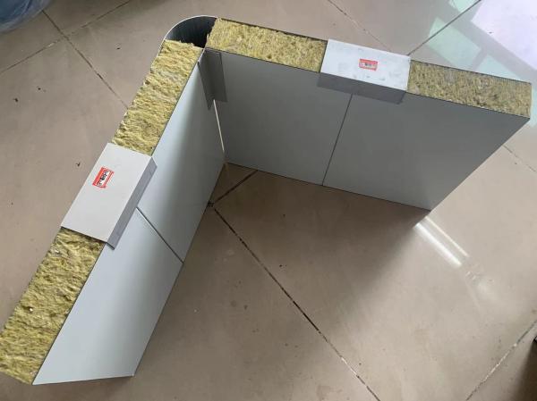 Fireproof Wall Panel With Rock Wool Foam Used For Workshop Rock Wool Sandwich Panel For Factory Facility