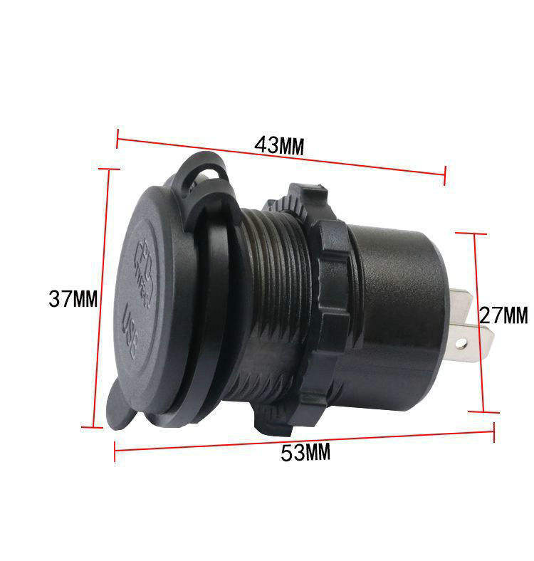 12V 24V Dual USB‑C Car Charger Socket, QC 3.0 PD Fast Charging Port with LED Light, for Cars, Trucks and Boats