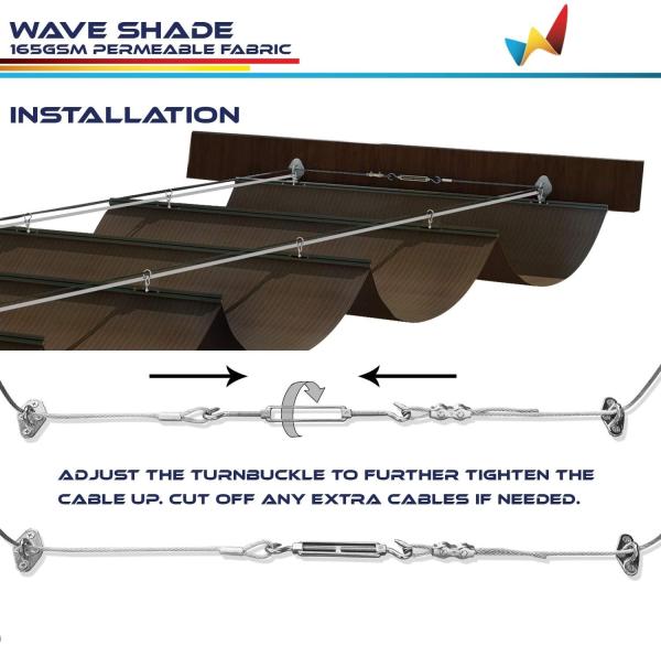 Wave Roof retractable shade pergola Ceiling Awning Shade Fabric Retractable Pergola Canopy
