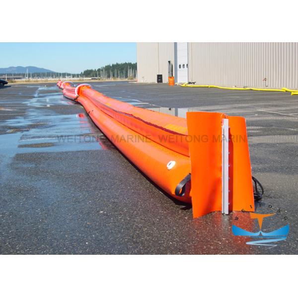 Black Rubber Oil Containment Boom Customized Size High Strength Nylon Canvas