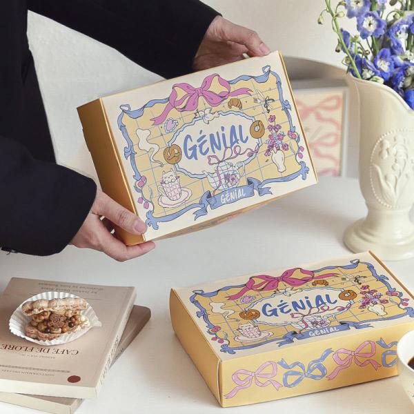 Coffret de Pâtisserie Française Berlin - Emballage de Boulangerie Crème - Boîtes à Gâteaux