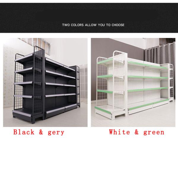 Movable Supermarket Gondola Shelving Heavy Duty Style with Durable Powder Coated Finish