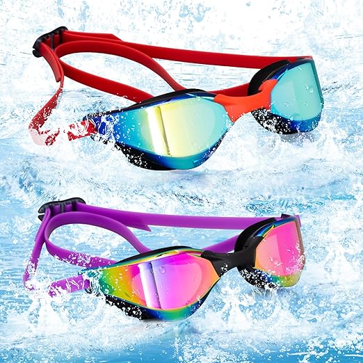 Clear Vision UV Protection Electroplated Swimming Goggles With Hydrophobic Coating