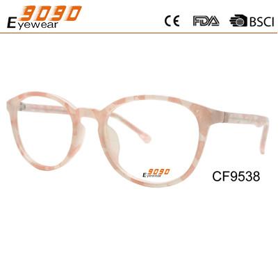 Oval  2018 CP injection optical spectacle frame,pattern on the temple and frame