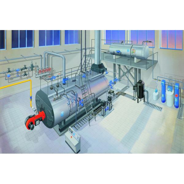 1 T/H Automatic Diesel Steam Boiler , Industrial Gas Fired Oil Steam Boiler