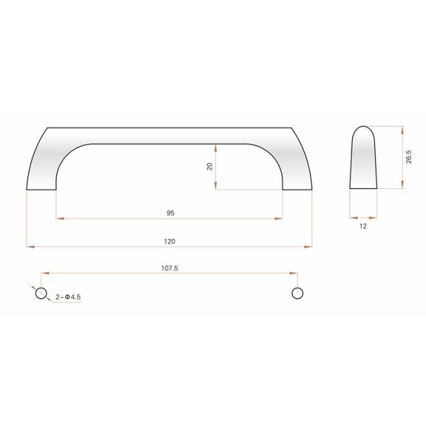 Light Weight Closet Handle Pulls , Modern Kitchen Door Pull Handles Zinc Material