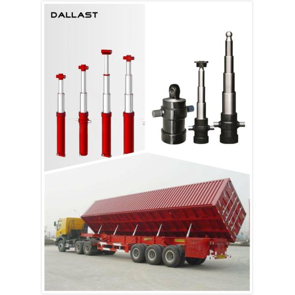 Single Acting Hydraulic Cylinder , Telescopic Chrome Hydraulic Lift Cylinders for Side Dumper