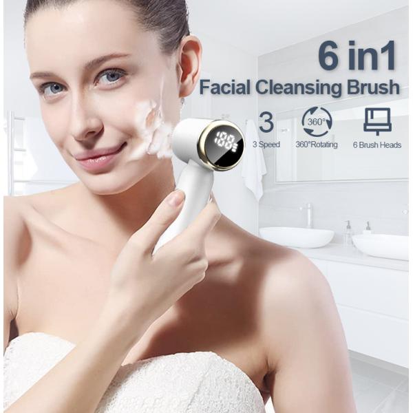 Pink Face Cleanser Vibrating Brush 1000mAh Silicone Battery Face Scrubber