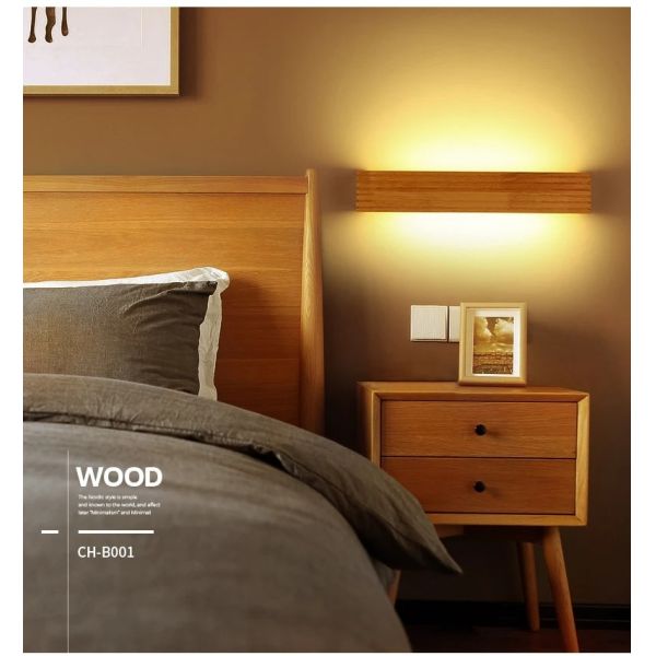 Bathroom Mirror Indoor Lighting Linear Solid Wood LED Wall Lamps (WH-VR-134)