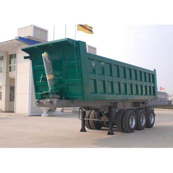 Reliable Tri Axle Dump Truck , 30 CBM Semi Dump Trailers 20 Ton 30 Ton 40 Ton 50 Ton