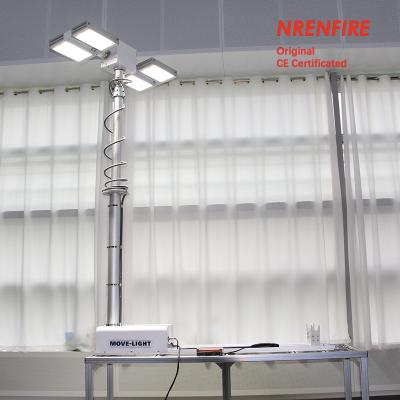 3.8m vehicle roof mount pneumatic telescopic mast light tower for fire tenders/ remote control/ robot mast light