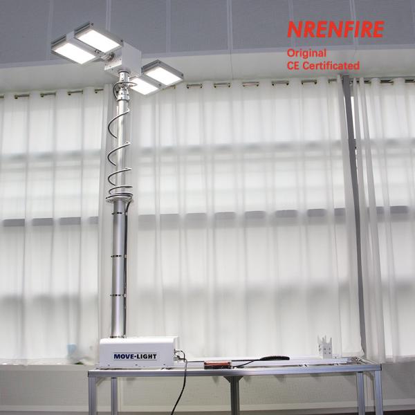 3.8m vehicle roof mount pneumatic telescopic mast light tower for fire tenders/ remote control/ robot mast light