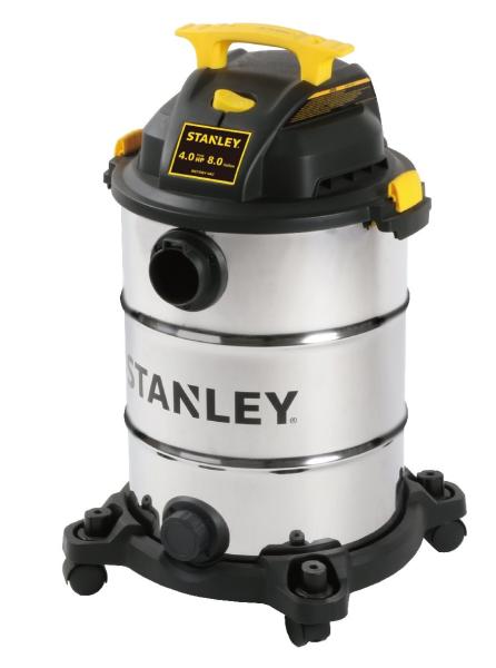 Silver Stanley Wet Dry Vacuum Cleaner 8 Gallon 4HP Stainless Steel SL18117