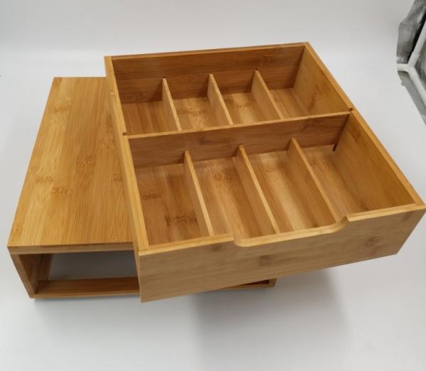 Eco Friendly Bamboo Storage Box Wooden Coffee Box 30x30x10cm Delicate Appearance