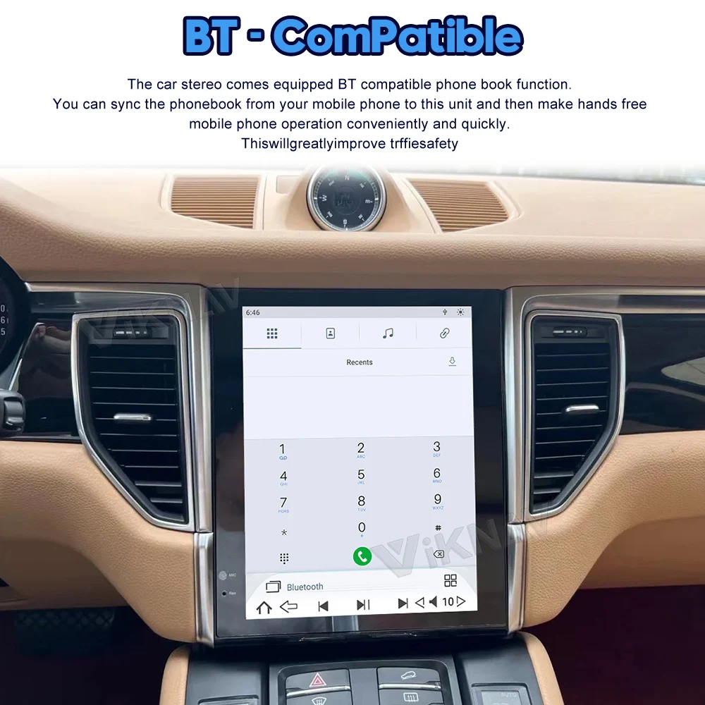 Авторадио Viknav Для Porsche Macan (2010-2015) 10,4 дюйма Авто вертикальный экран Carplay GPS навигация Мультимедийный проигрыватель