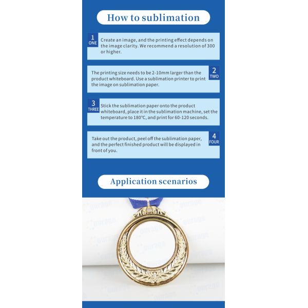 Wholesale Custom Zinc Alloy Metal Medal Personalized Sublimation Blanks for Sport Trophies & Souvenirs Metal Crafts