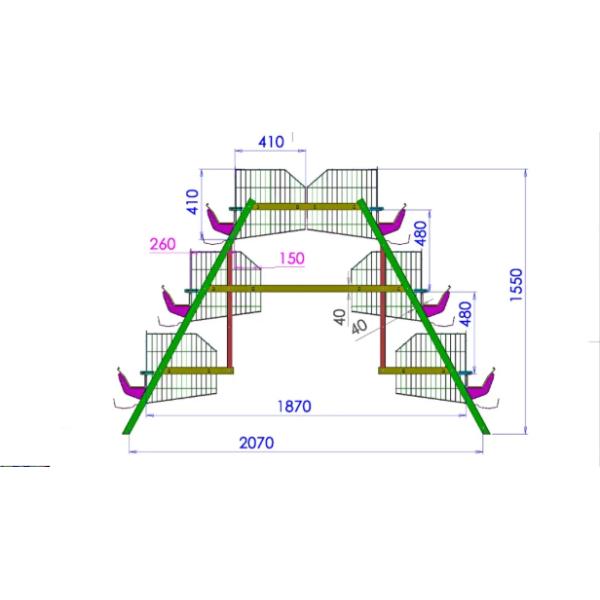 10000 слоев клетки цыпленка батареи цыпленка используемой клеткой