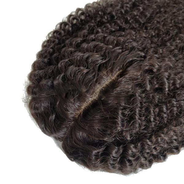 High Density European Free Part Silk Top Base 1B Real Remy Raw Hair Toupee Wig Pieces Toppers for Women
