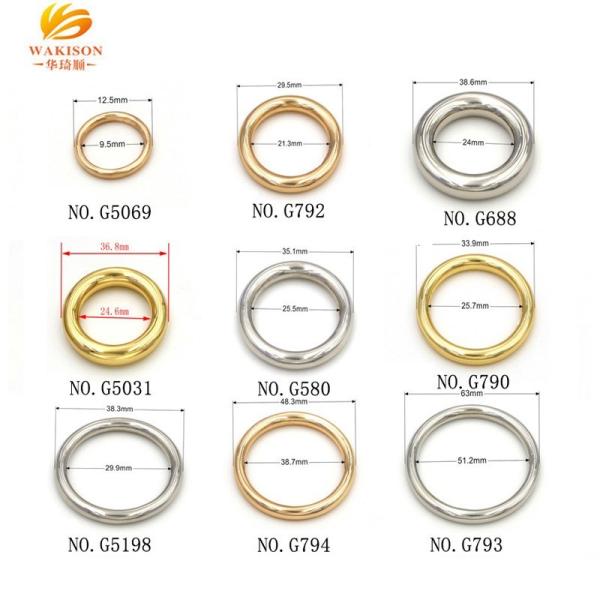 Gold Metal Circle Ring 21mm O Ring Buckle Anti Fade Handbag Hardware Accessories